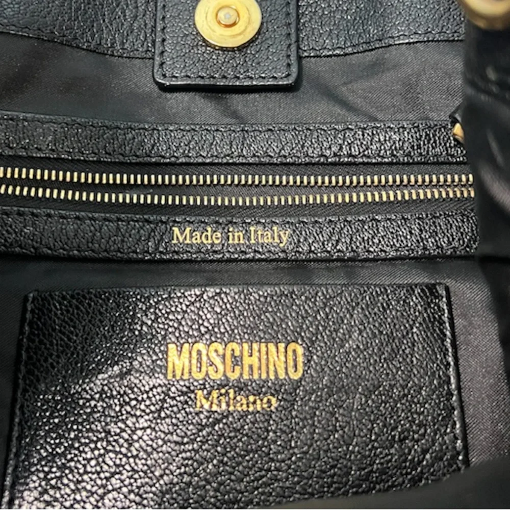 Moschino Leather Vintage Black Tote